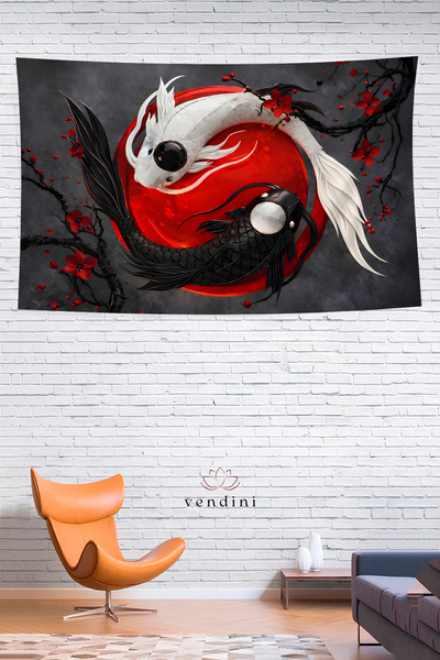 Vendini Ying Yang Philosophy Wall Cloth - Wall Tapestry