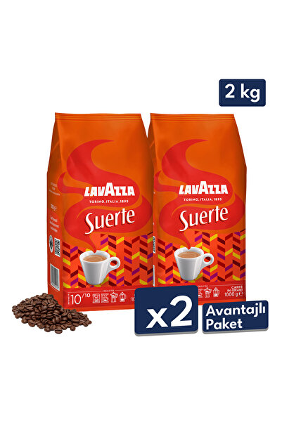 LavAzza Suerte Espresso Çekirdek Kahve 1 Kg | 2'li Avantajlı Paket
