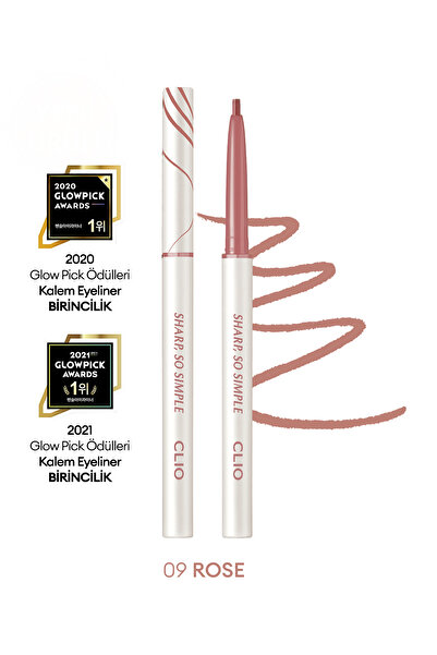 CLIO Suya Dayanıklı, İnce Uçlu Göz Kalemi CLIO Sharp So Simple Waterproof Pencil Liner (009 Rose)