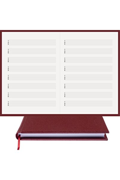 BİDEFTER Guitar Note Book - with Tab Key - 100% Handmade, Hand Sewing, 2026 Collection – Leather Cloth – A/5