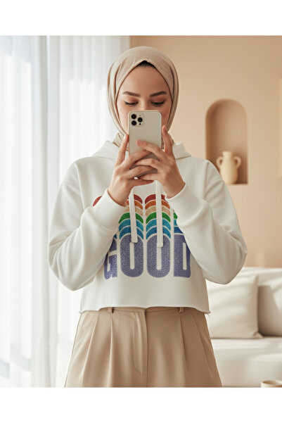 Modamorfo Women's Embroidered Detailed Sweatshirt - 31528Swt