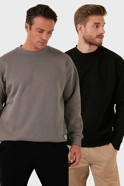 Buratti Regular Fit Crew Neck Ribbed 2-Pack Sweat Men's Sweat 5905255S2