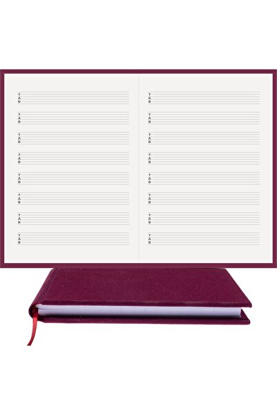 BİDEFTER Guitar Note Book - with Tab Key - 100% Handmade, Hand Sewing, 2026 Collection, Viscose Fabric –A/5
