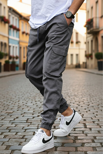 VIKUNYA بنطلون كارجو رجالي من القطن عالي الجودة مع جيوب جانبية من الجبردين للموسم الجديد