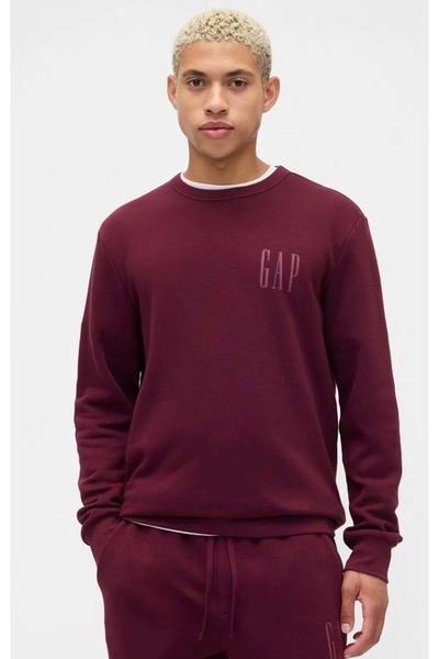 GAP 645634 Logo Fleece Sweatshirt Men's Sweatshirt Bordo