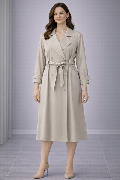 KYR Long Trench Coat with Epaulets at the Wrists
