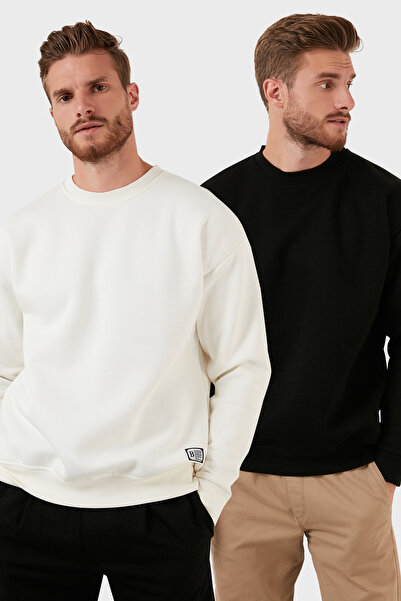 Buratti Regular Fit Crew Neck Ribbed 2-Pack Sweat Men's Sweat 5905255S2