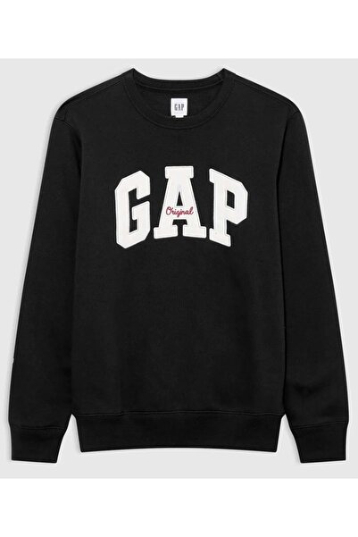 GAP Original Arch Crew Logo 852079 Erkek Sweatshirt SİYAH