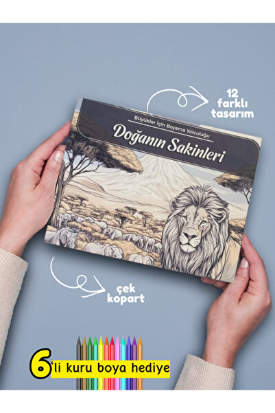 Pembe Yayınevi Mandala Boyama Kitabı - Yetişkinler İçin Mandala Boyama Kitabı - Doğanın Sakinleri