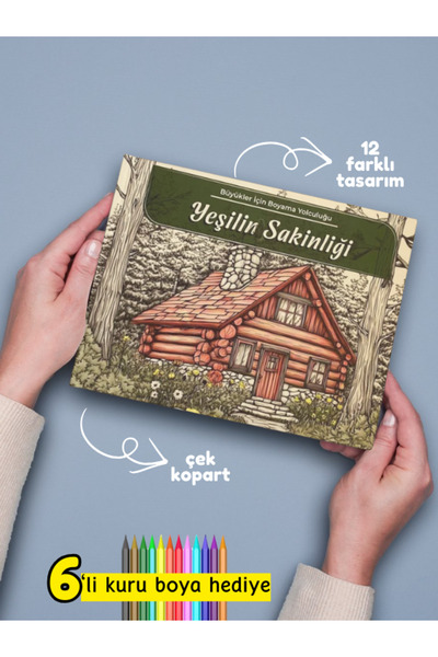 Pembe Yayınevi Mandala Boyama Kitabı - Yetişkinler İçin Mandala Boyama Kitabı - Yeşilin Sakinliği