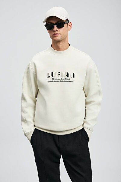 Lufian 112030178 Oracle Erkek Sweatshirt BEYAZ