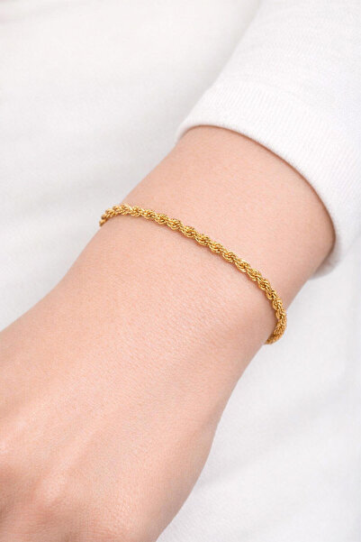 Bilezikci Burgu Zincir Taşsız Altın Bileklik