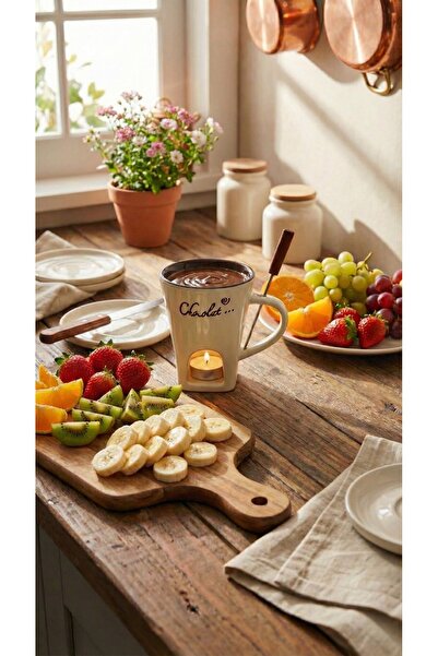 Denaro Home FRAGOLA Fondü Kupa + Föndü Çatal Seti