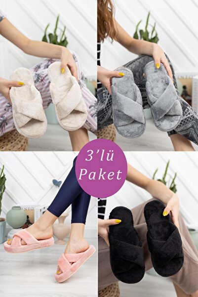 Moda Frato Пакет Modafrato от 3 кръстосани дамски чехли Домашни чехли