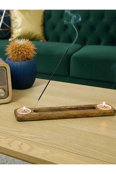 Ahşap Teslim Dekoratif Ahşap Mumluk Tütsülük - Hediyelik Dekoratif Obje (Cevi...