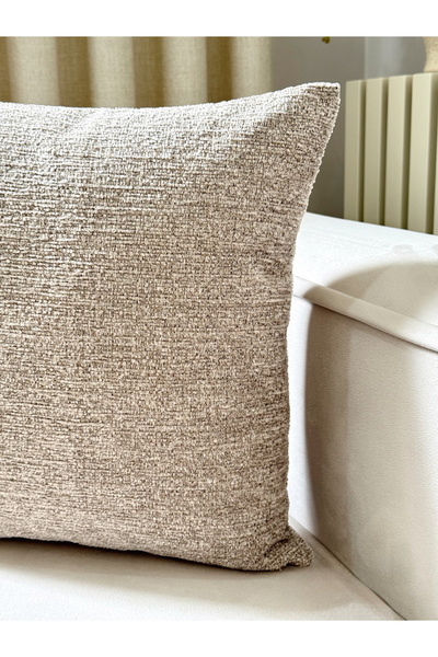 AYSA HOME DECOR Pure Plain Beige Single Throw Pillow Cover (45 X 45 cm)