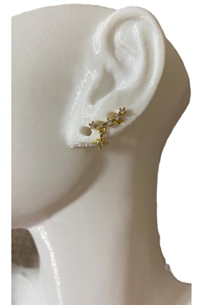 GÜLNAR BİJUTERİ ZİRKON TAŞLI YILDIZ TASARIM TRAGUS HELIX KIKIRDAK PEARSING KÜ...