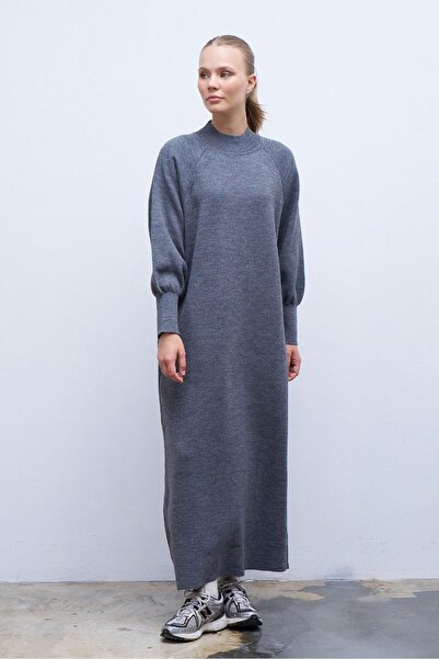 QANU Lamia Triko Elbise Gri