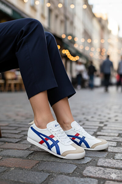 eTayger Beyaz Mavi Kırmızı Unisex Sneaker Günlük Spor Ayakkabı