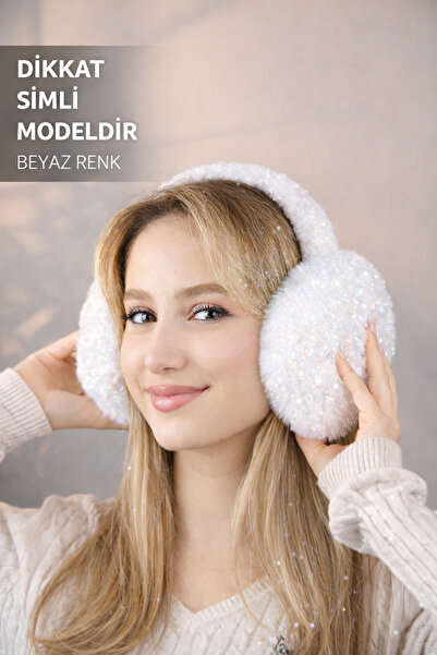 Jack Ferrero BEYAZ SİMLİ SOĞUKTAN KORUYUCU SOFT PELUŞ KATLANABİLİR KULAK KORU...