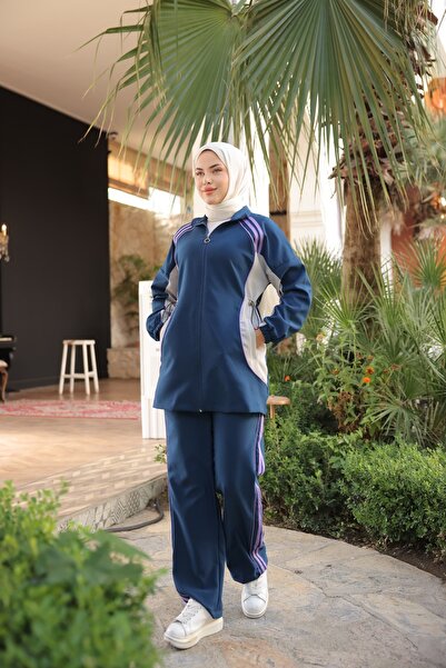 Ryzi Moda Γυναικείο Σετ Φόρμα Hijab Σετ με φερμουάρ διπλό