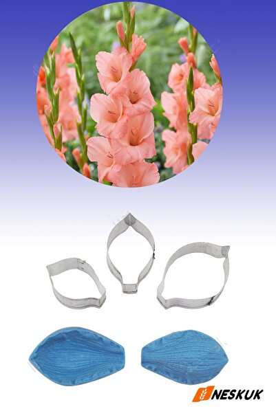 Neskuk Gladiolus Flower Stamp and Cutter Set Dough Shaper