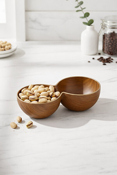 CASTEROLİ Akasya Görünümlü İkiz Bölmeli Çerezlik- Doğal, Şık ve Fonksiyonel