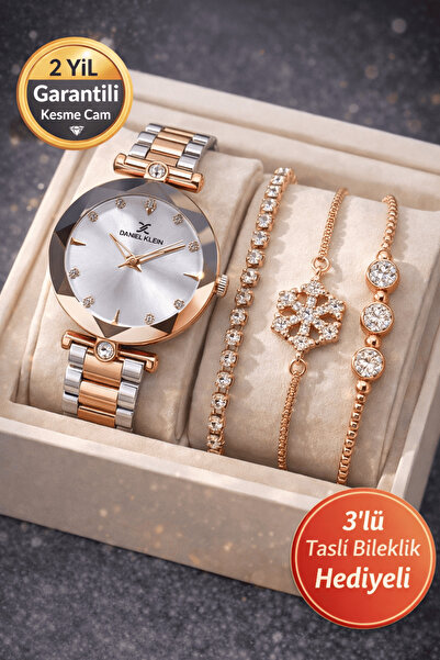 Daniel Klein Marka Rose Gümüş Renk Su Geçirmez 2 Yıl Garantili Kadın Kol Saat...