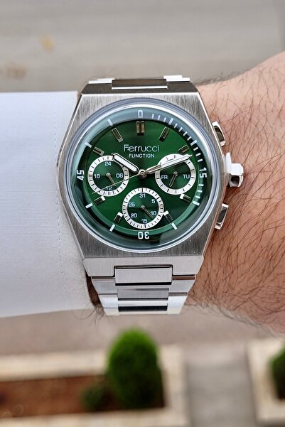 Ferrucci Green Dial, Metallic Strap, 2-Year Warranty, 41 Mm, Active Dials, Me...