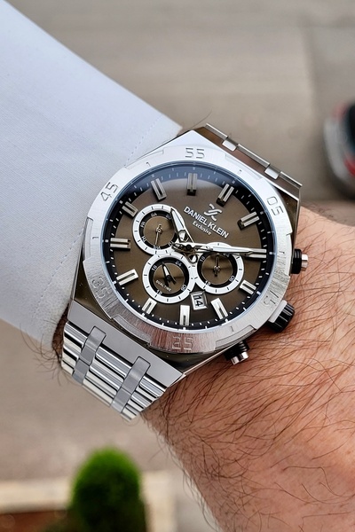 Daniel Klein Kadranı Kahverengi Kordonu Silver Renk 24 Ay Garantili 44 mm Gös...