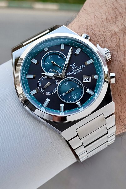 Daniel Klein 43mm Function Men's Wristwatch with Smoked Green Dial Gray Color...