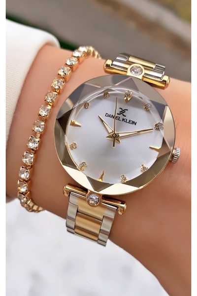 Daniel Klein Marka Sarı Gümüş Renk Kesme Cam 2 Yıl Garantili Kadın Kol Saati ...