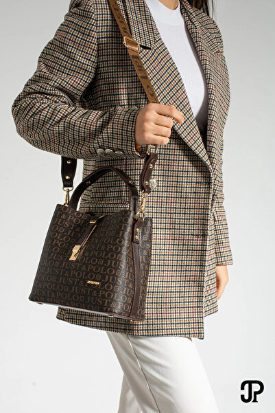 Just Polo حقيبة يد وكتف نسائية بقفل كريمي مكونة من 3 أقسام 2055MH