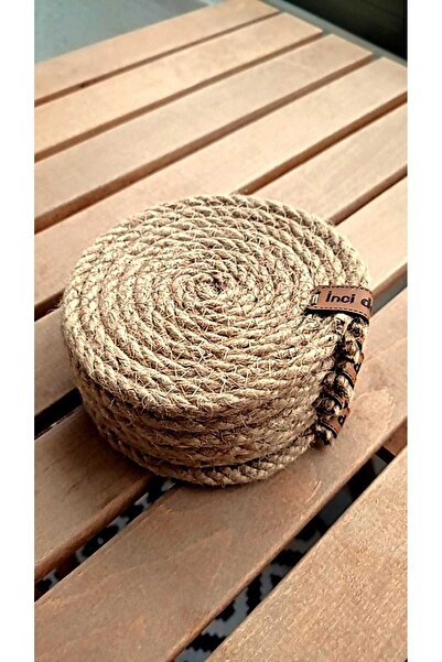 NCDSGN Hasır Bej Bardak Altlığı (6’LI ),12 Cm, Fincan,bardak,kupa,mum Altlığı,el Yapımı Naturel