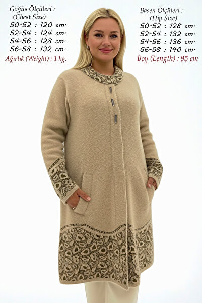 Laden Tricotaj de mărime mare Angora pentru femei, tricotat din oțel moale, foarte gros, de înaltă calitate, cardigan lung de iarnă pentru mamă