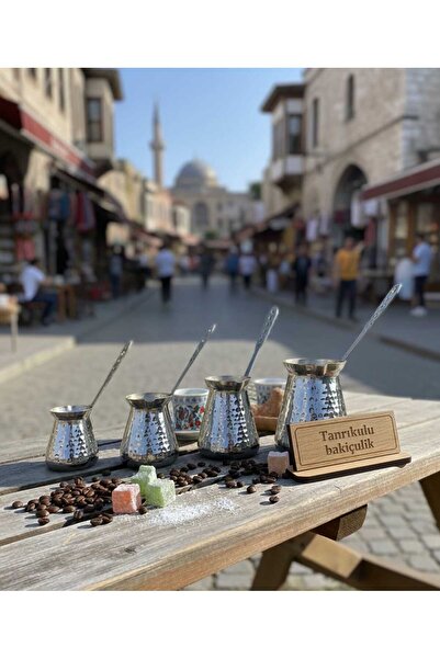 Tanrıkulu Bakırcılık Cezve 4'lü Set Gümüş Renk