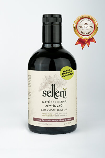 Selleni Erken Hasat Natürel Sızma Zeytinyağı Edremit Domat Blend Filtresiz 500 ml (2025-26) “Sınırlı Sayıda”