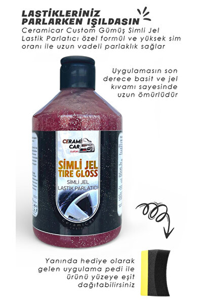 Ceramicar Custom Gümüş Simli Jel Lastik Parlatıcı