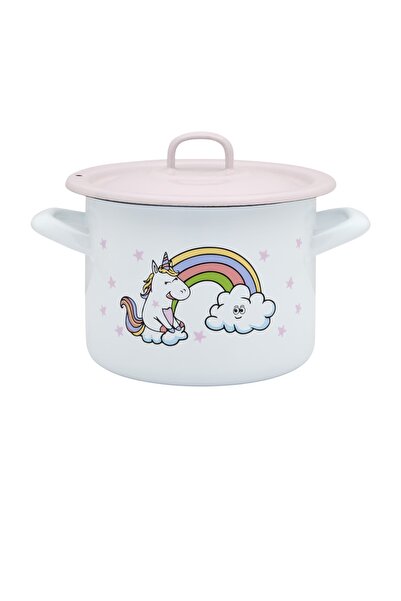 Metalac Γλάστρα 1,5 λίτρων με καπάκι Unicorn σε σμάλτο/14cm/1,5l