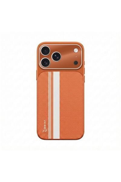 Zebana Apple iPhone 17 Pro Max Uyumlu Kılıf Rivon M-safe Kılıf (iPhone 17 Pro Max Görünümlü) Turuncu