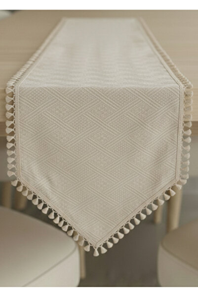 Destiva Home Runner din bumbac cu model Buldan, cu detaliu cu ciucuri (50x140...