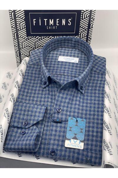 Fitmens Klasik Uzun Kol Kışlık Ekoseli Oduncu Yaka Düğmeli Pamuklu Hediye Kutulu Erkek Gömlek FS-003127 - Ma