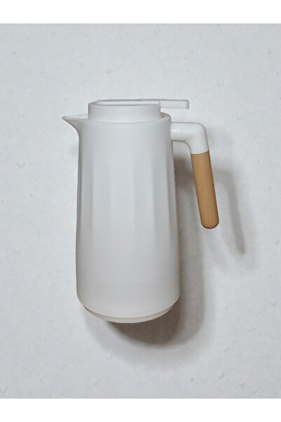 WDA Modern Thermal Coffee Carafe with Wooden Handle, White, Insulated Pitcher...