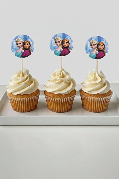 LASAGNA STORE Frozen Elsa Anna 16 Adet Pasta Cupcake Kürdanı