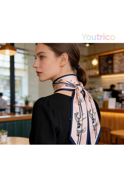Youtrico وشاح نسائي، مناسب لجميع الفصول، وردي اللون، بنقشة حصان، تصميم قصير ط...