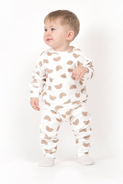 VAUVA Kız & Erkek Bebek Çocuk Pijama Takımı Baskılı Uzun Kollu Pijama Takımı