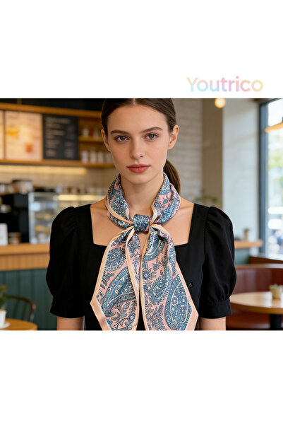 Youtrico وشاح حريري منقوش، عصابة رأس ورقبة مزدوجة الجوانب، أجواء الخريف والشتاء