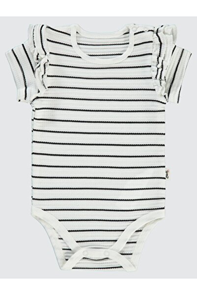 Civil Baby Badi cu dungi jacquard, cu capse, pentru 1-18 luni - Ecru 6-9 luni