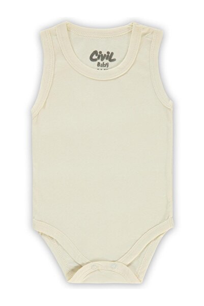 Civil Baby Erkek Bebek Çıtçıtlı Badi 0-18 Ay Ekru