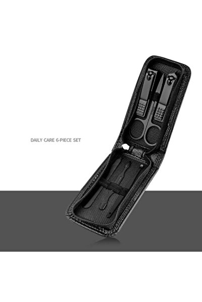 Choice طقم مقص أظافر أسود مكون من 6 قطع، عالي الجودة، للاستخدام المنزلي، للرج...